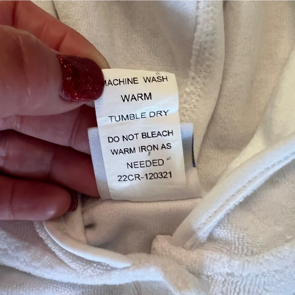 FLORENCE EISMAN White and Flowers Bathing Suit Cover Up Swim Hood